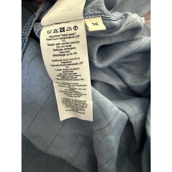 By Malene Birger Womens Denim Button Down black stripes Size 36 Small - Picture 9 of 9